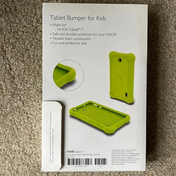NIB Lime Green NOOK Tablet Micro Foam Bumper For Kids Made for NOOK 7 - Picture 3 of 3
